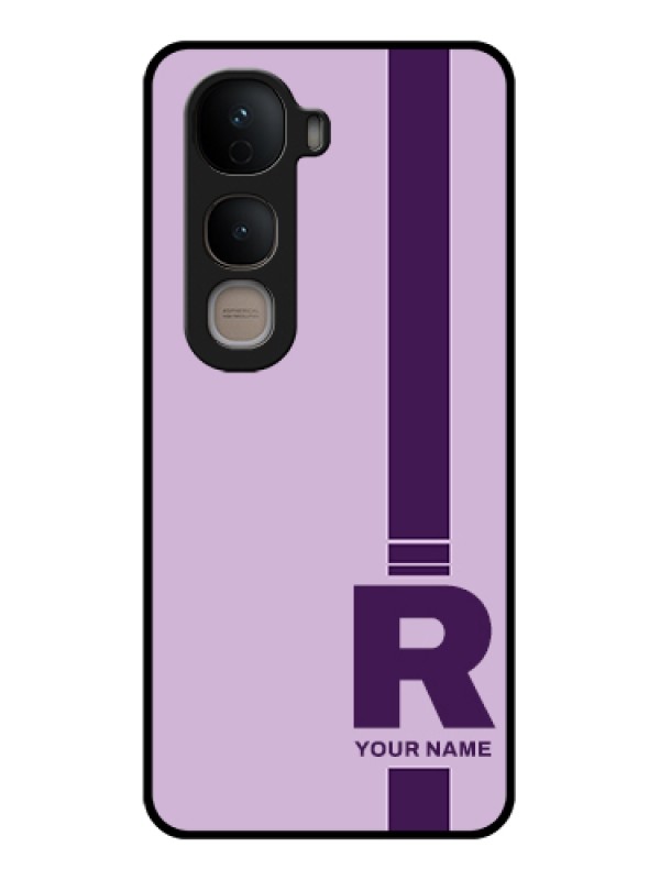 Custom Vivo Y400 5G Custom Glass Phone Case - Simple Dual Tone Stripe With Name Design