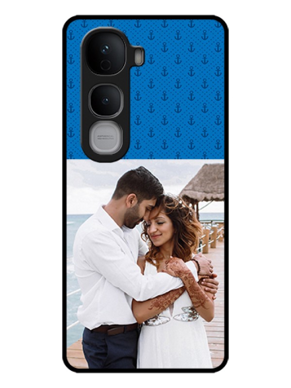 Custom Vivo Y400 Pro 5G Custom Glass Phone Case - Blue Anchors Design