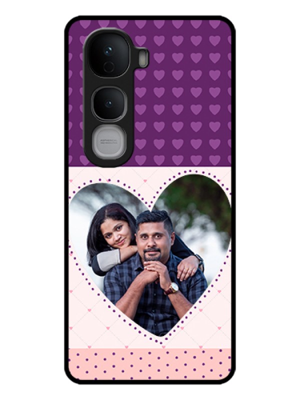 Custom Vivo Y400 Pro 5G Custom Glass Phone Case - Violet Love Dots Design