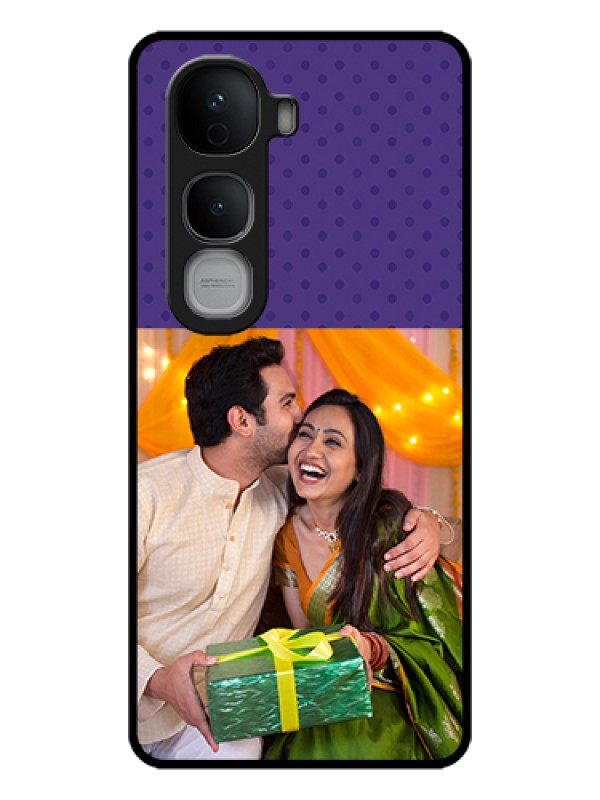 Custom Vivo Y400 Pro 5G Custom Glass Phone Case - Violet Colored Pattern Design