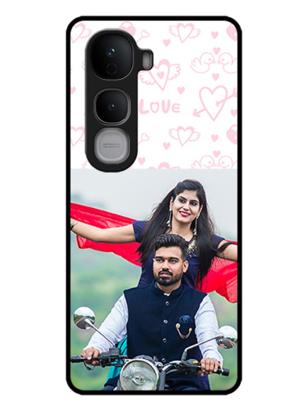 Custom Vivo Y400 Pro 5G Custom Glass Phone Case - Pink Flying Heart Design