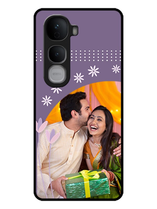 Custom Vivo Y400 Pro 5G Custom Glass Phone Case - Lavender Flowers Design