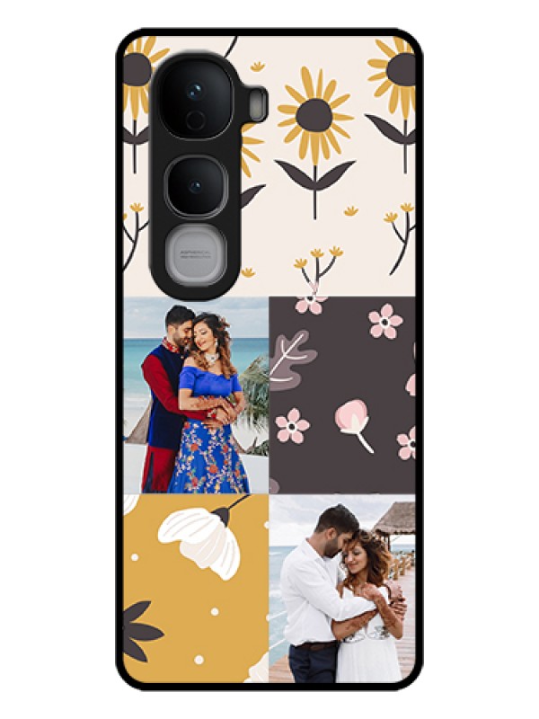 Custom Vivo Y400 Pro 5G Custom Glass Phone Case - 3 Images With Floral Design
