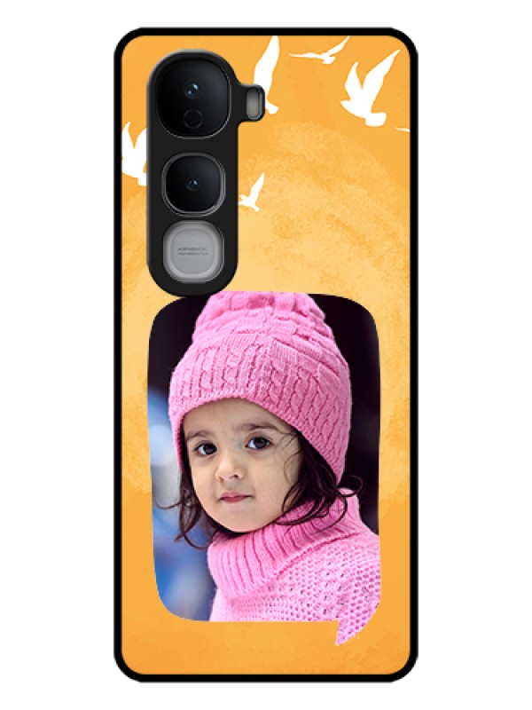Custom Vivo Y400 Pro 5G Custom Glass Phone Case - Water Color Design With Bird Icons