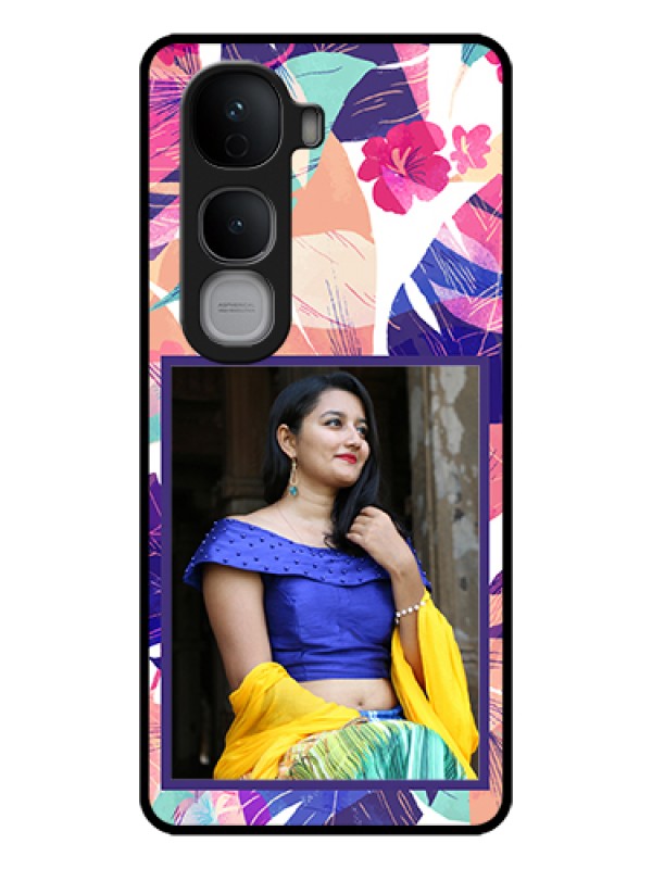 Custom Vivo Y400 Pro 5G Custom Glass Phone Case - Abstract Floral Design