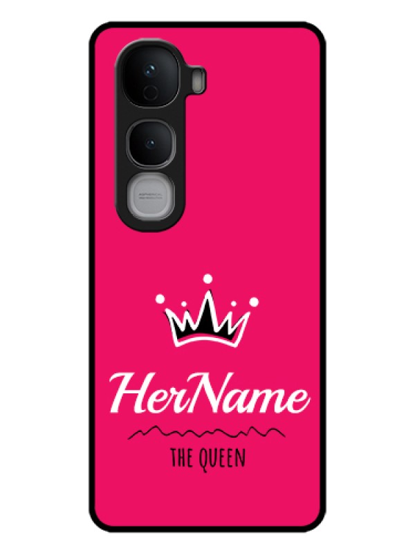 Custom Vivo Y400 Pro 5G Custom Glass Phone Case - Queen With Name Design