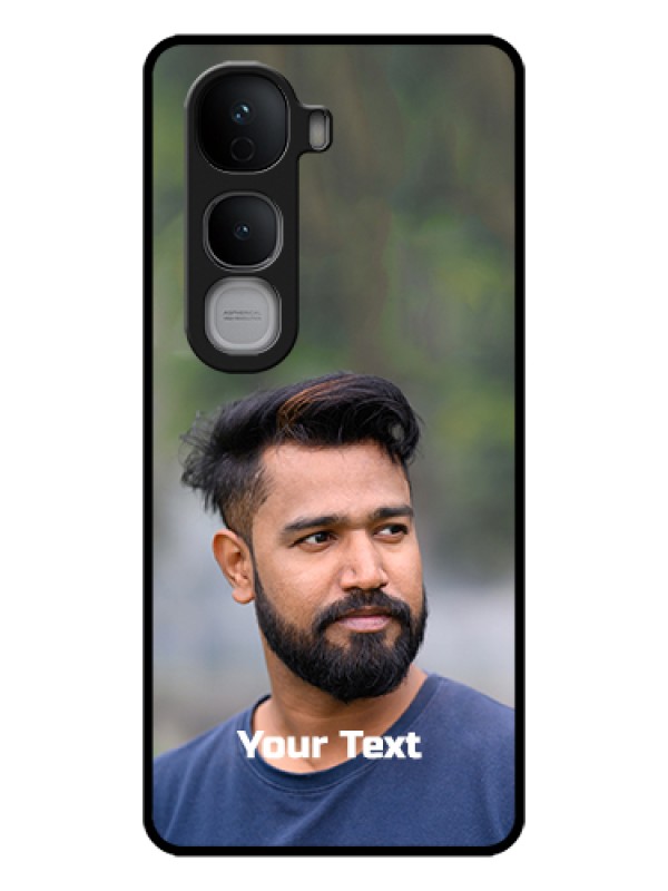 Custom Vivo Y400 Pro 5G Custom Glass Phone Case - Photo With Text Design