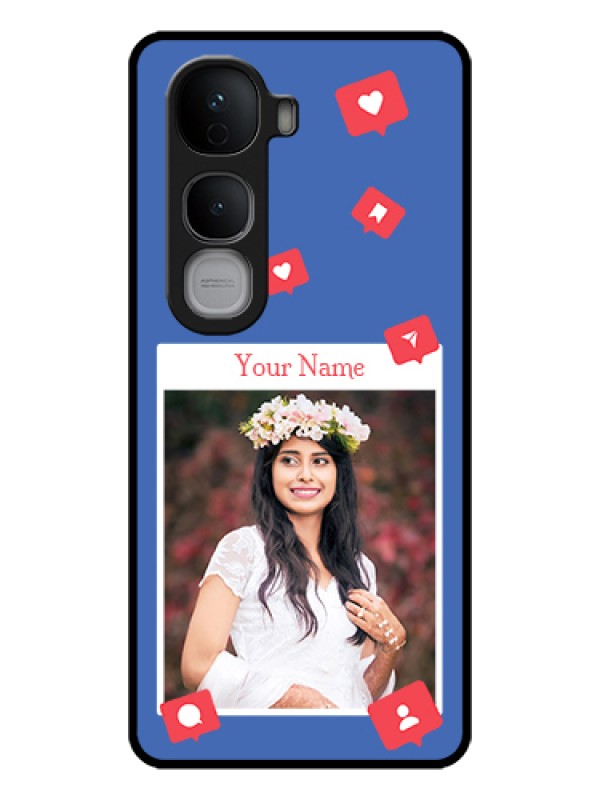 Custom Vivo Y400 Pro 5G Custom Glass Phone Case - Like Share And Comment Design
