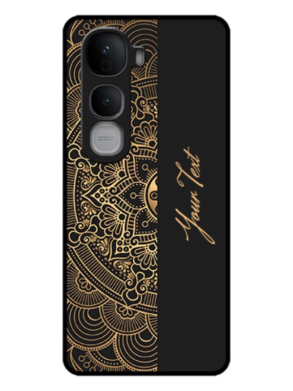 Custom Vivo Y400 Pro 5G Custom Glass Phone Case - Mandala Art With Custom Text Design