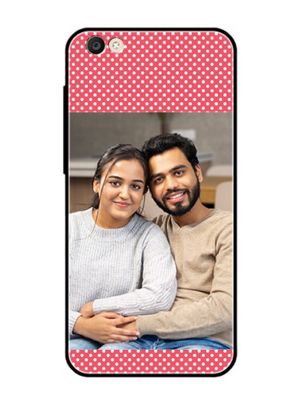 Custom Vivo Y55S Custom Glass Phone Case  - White Dotted Design