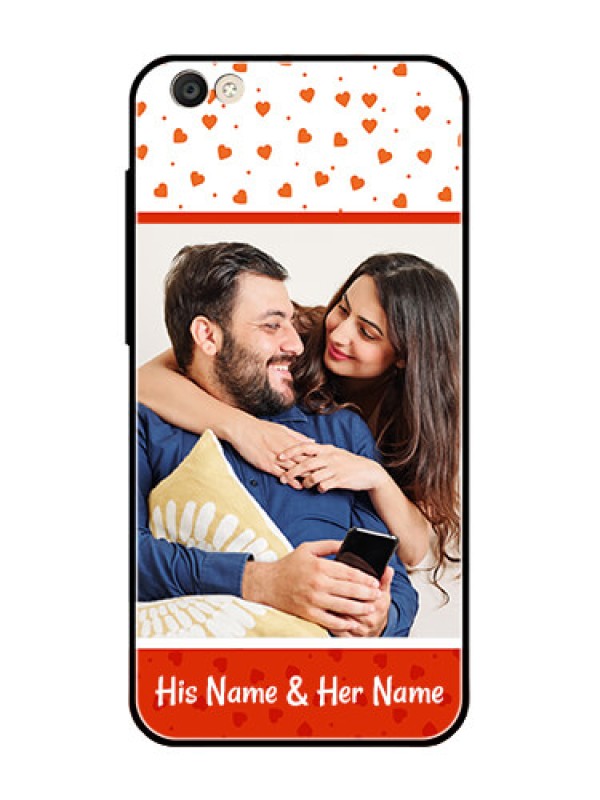 Custom Vivo Y55S Custom Glass Phone Case  - Orange Love Symbol Design