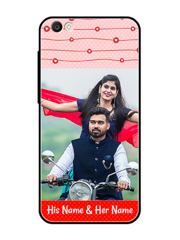 Custom Vivo Y55S Personalized Glass Phone Case  - Red Pattern Case Design