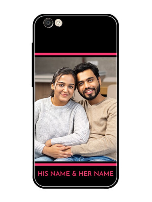 Custom Vivo Y55S Custom Glass Mobile Case  - with Add Text Design