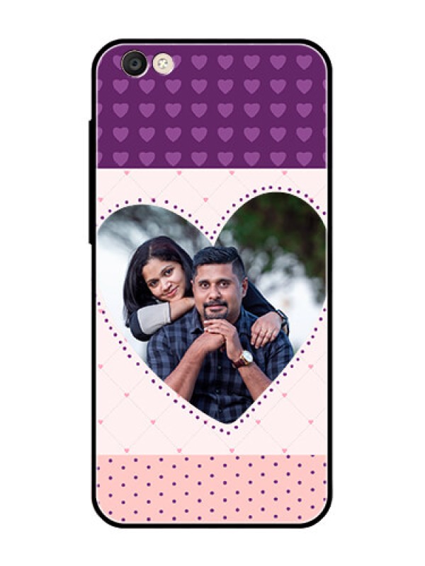 Custom Vivo Y55S Custom Glass Phone Case  - Violet Love Dots Design