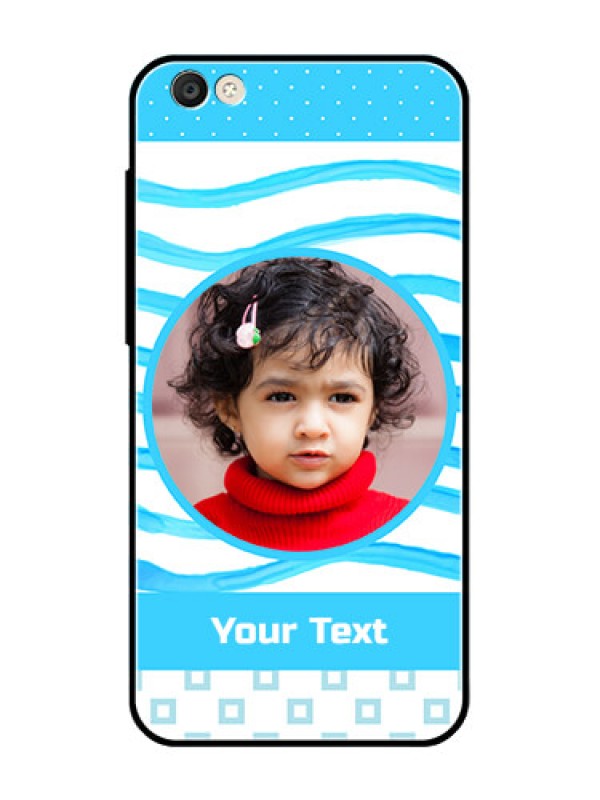 Custom Vivo Y55S Custom Glass Phone Case  - Simple Blue Case Design