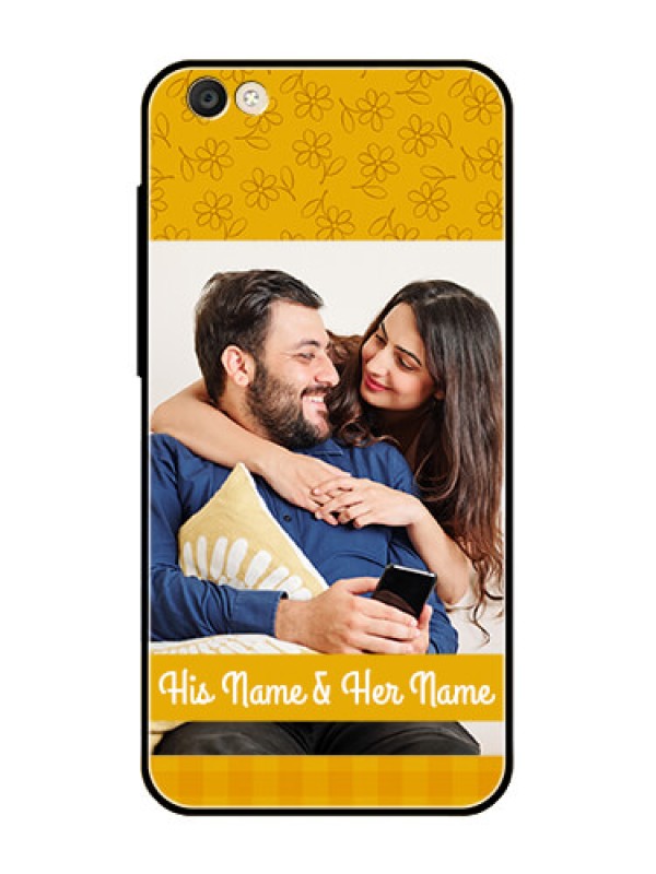 Custom Vivo Y55S Custom Glass Mobile Case  - Yellow Floral Design