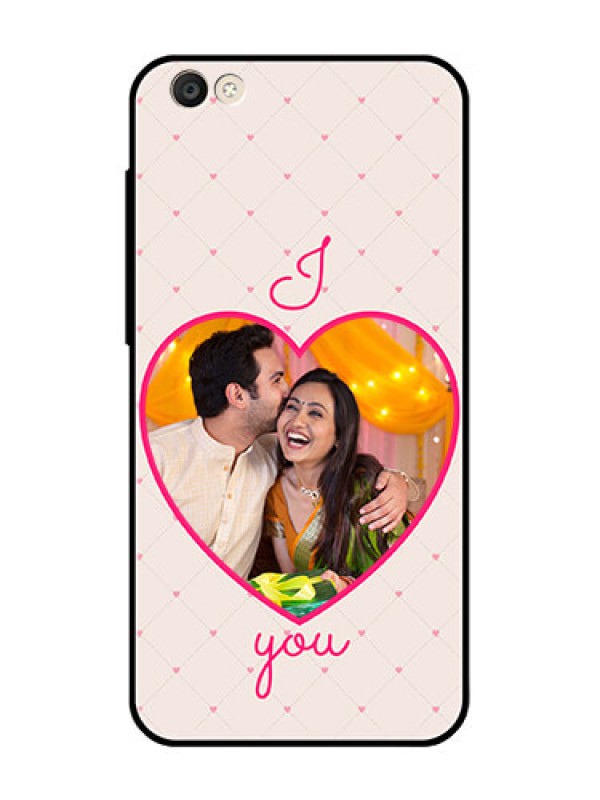 Custom Vivo Y55S Custom Glass Mobile Case  - Heart Shape Design