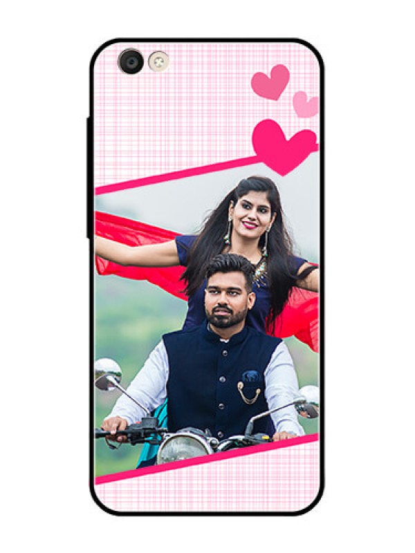 Custom Vivo Y55S Custom Glass Phone Case  - Love Shape Heart Design