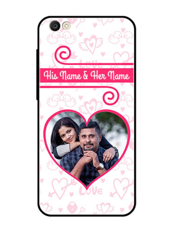 Custom Vivo Y55S Personalized Glass Phone Case  - Heart Shape Love Design