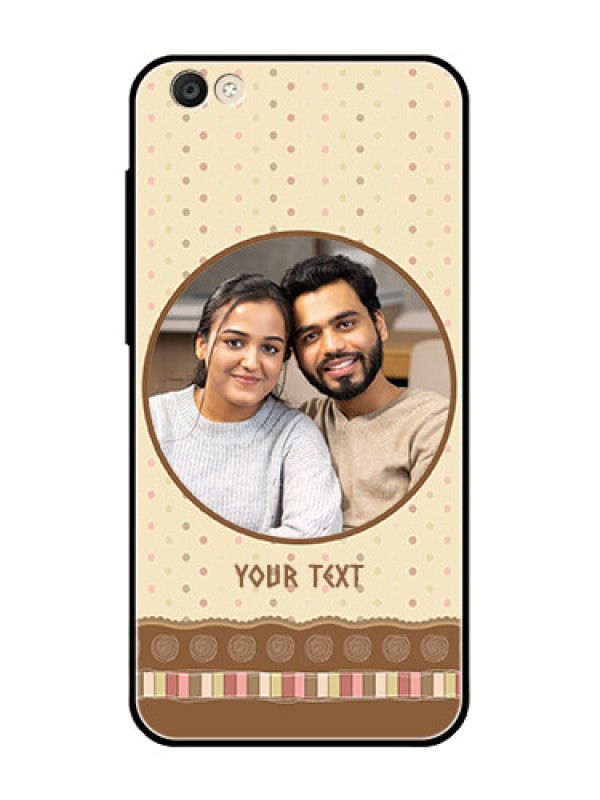Custom Vivo Y55S Custom Glass Mobile Case  - Brown Dotted Mobile Case Design