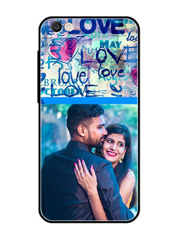 Custom Vivo Y55S Custom Glass Mobile Case  - Colorful Love Design