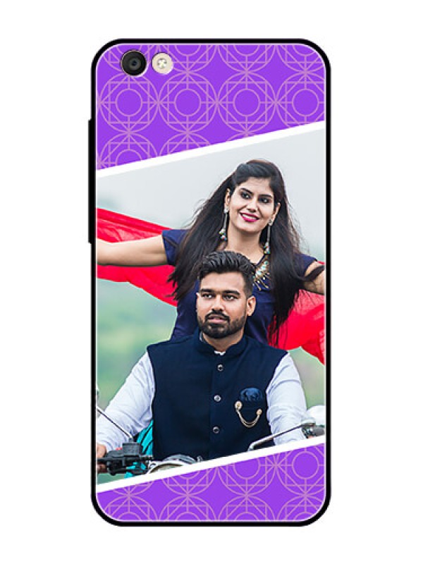 Custom Vivo Y55S Custom Glass Phone Case  - Violet Pattern Design