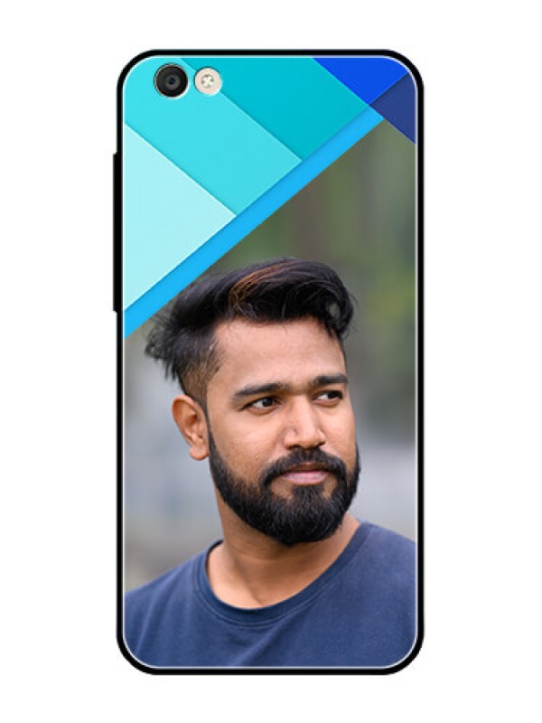 Custom Vivo Y55S Custom Glass Phone Case  - Blue Pattern Design