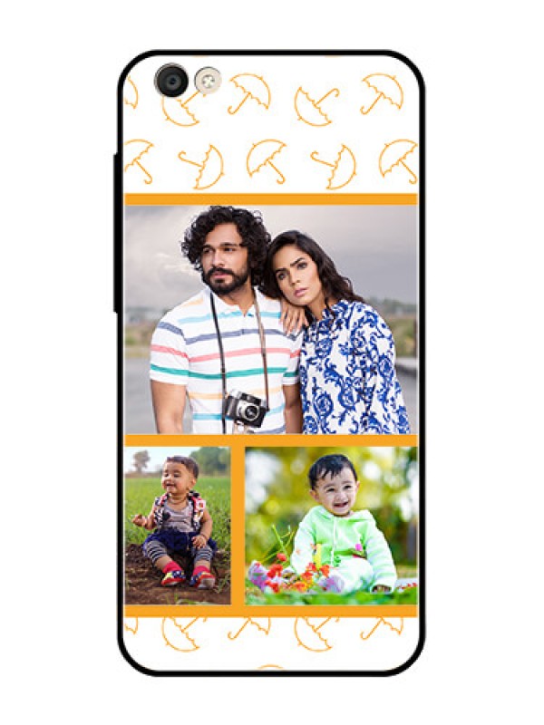 Custom Vivo Y55S Custom Glass Mobile Case  - Yellow Pattern Design