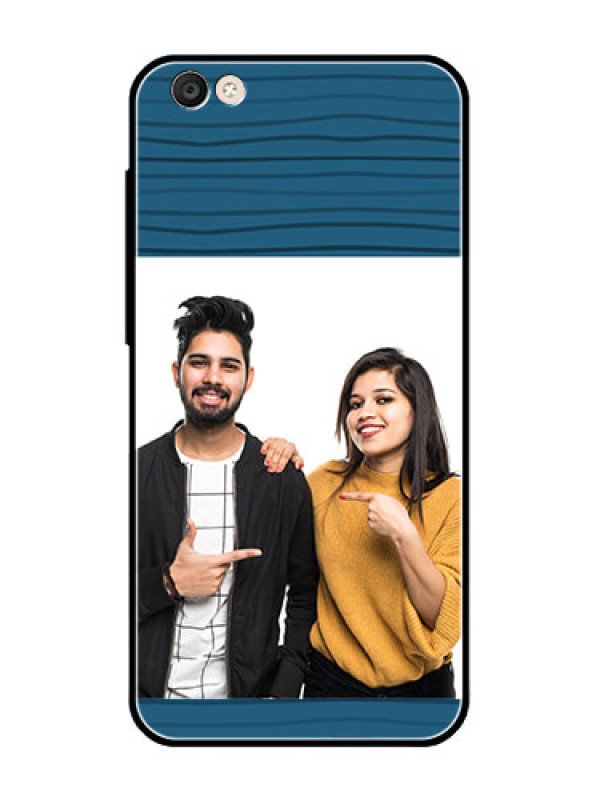 Custom Vivo Y55S Custom Glass Phone Case  - Blue Pattern Cover Design