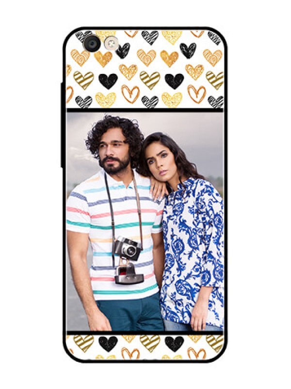 Custom Vivo Y55S Photo Printing on Glass Case  - Love Symbol Design