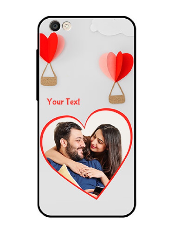 Custom Vivo Y55S Custom Glass Mobile Case  - Parachute Love Design