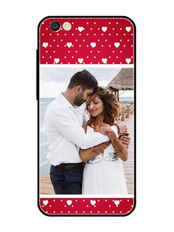 Custom Vivo Y55S Photo Printing on Glass Case  - Hearts Mobile Case Design