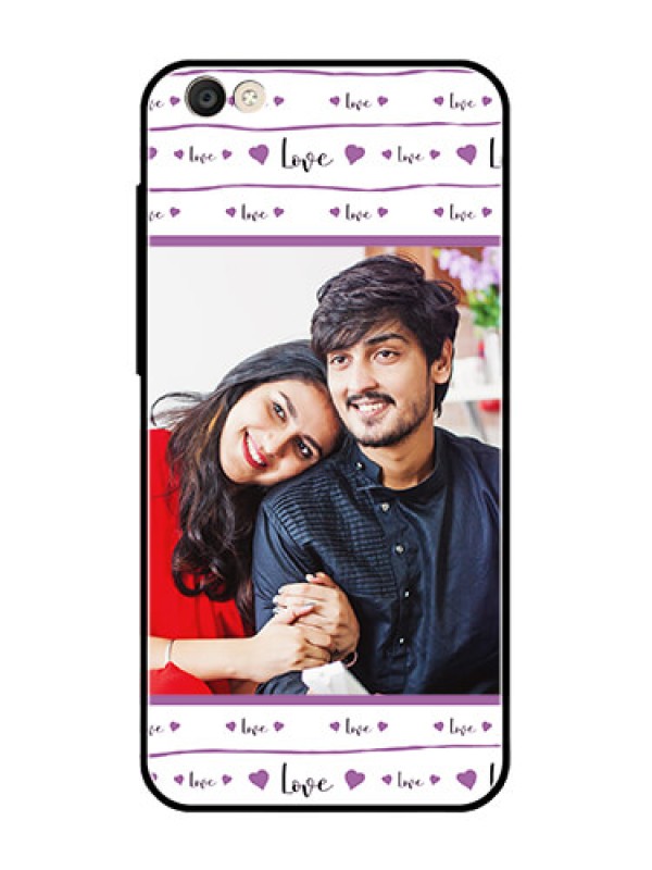 Custom Vivo Y55S Custom Glass Mobile Case  - Couples Heart Design
