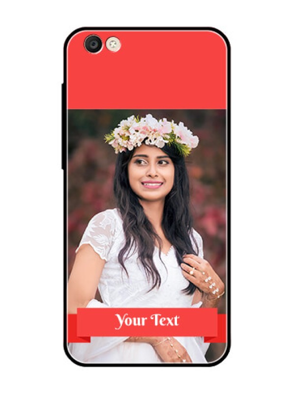 Custom Vivo Y55S Custom Glass Phone Case  - Simple Red Color Design