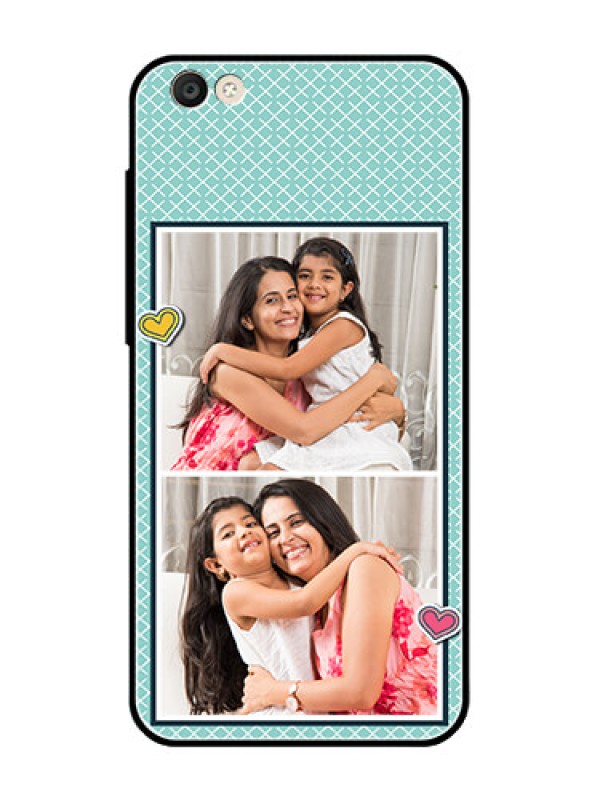 Custom Vivo Y55S Custom Glass Phone Case  - 2 Image Holder with Pattern Design
