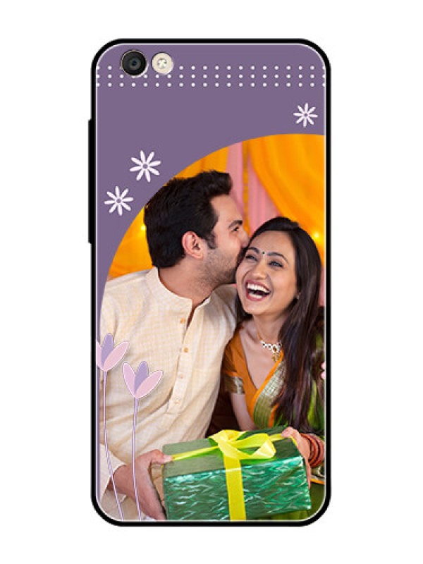 Custom Vivo Y55S Custom Glass Mobile Case  - Lavender flowers design 