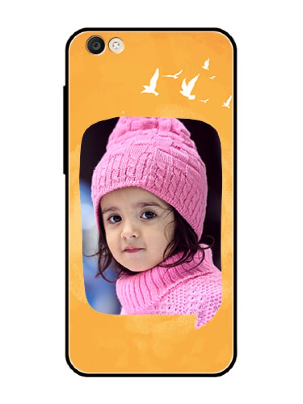 Custom Vivo Y55S Personalized Glass Phone Case  - Water Color Design with Bird Icons