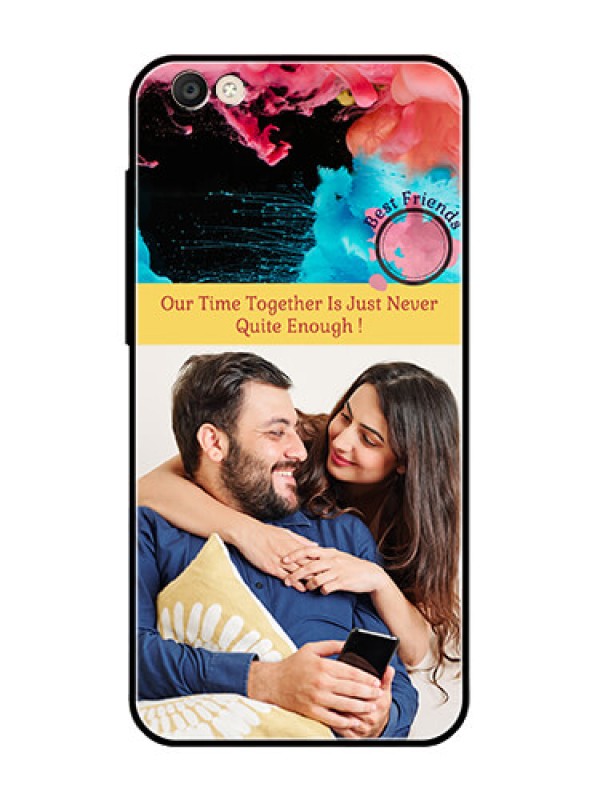 Custom Vivo Y55S Custom Glass Mobile Case  - Quote with Acrylic Painting Design