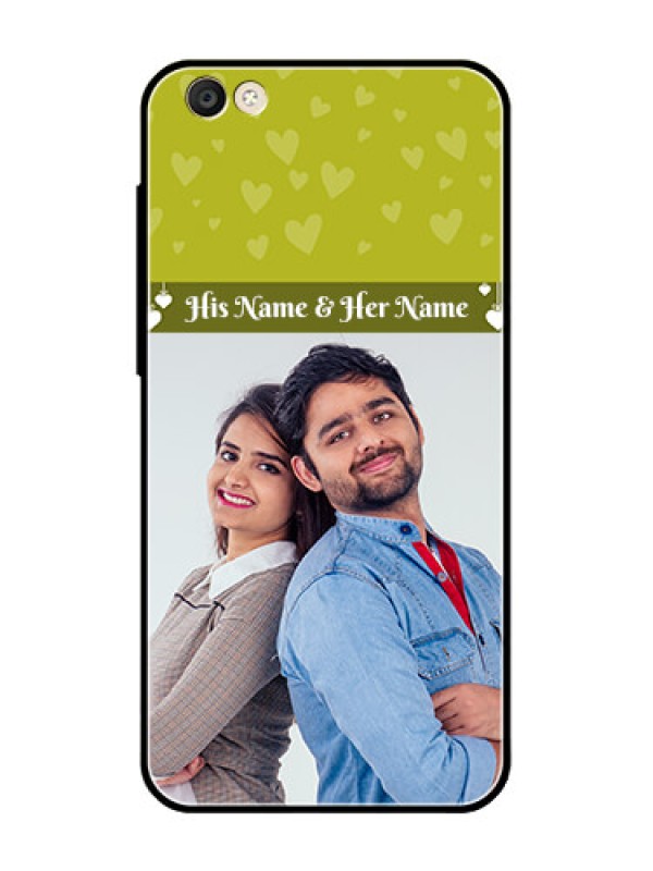 Custom Vivo Y55S Custom Glass Phone Case  - You & Me Heart Design
