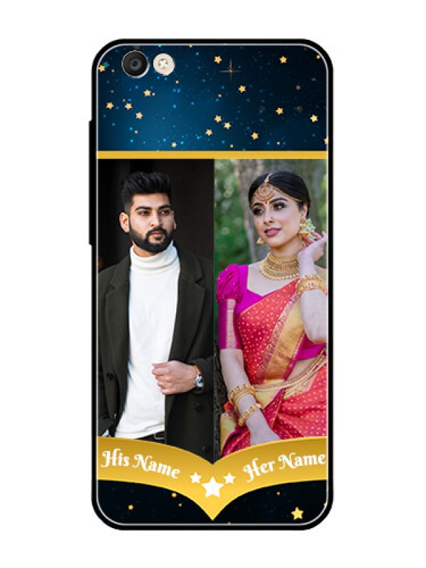 Custom Vivo Y55S Custom Glass Phone Case  - Galaxy Stars Backdrop Design
