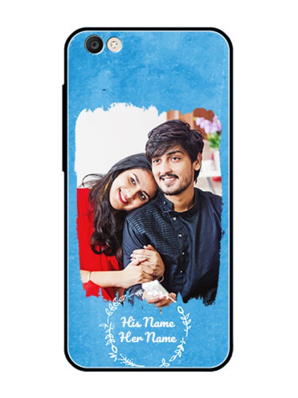 Custom Vivo Y55S Custom Glass Phone Case - Blue Color Vintage Design