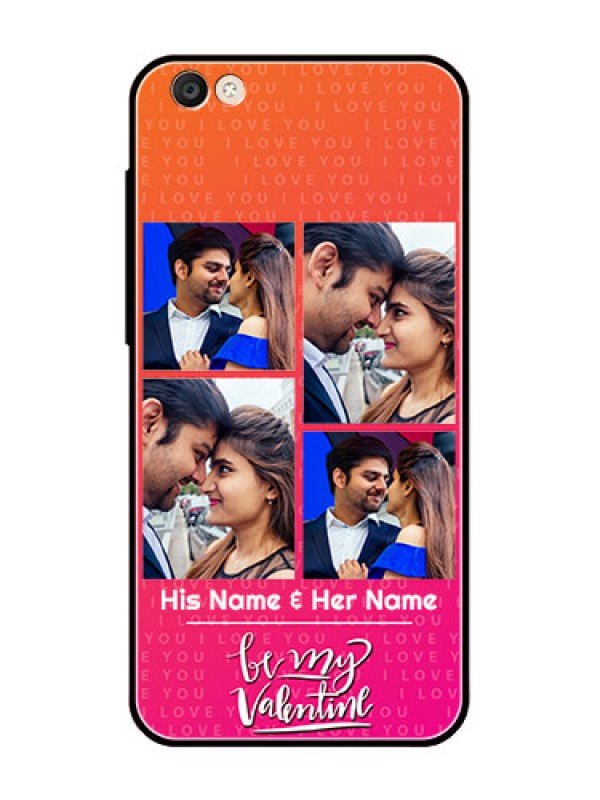 Custom Vivo Y55S Custom Glass Phone Case  - I Love You Pink Design