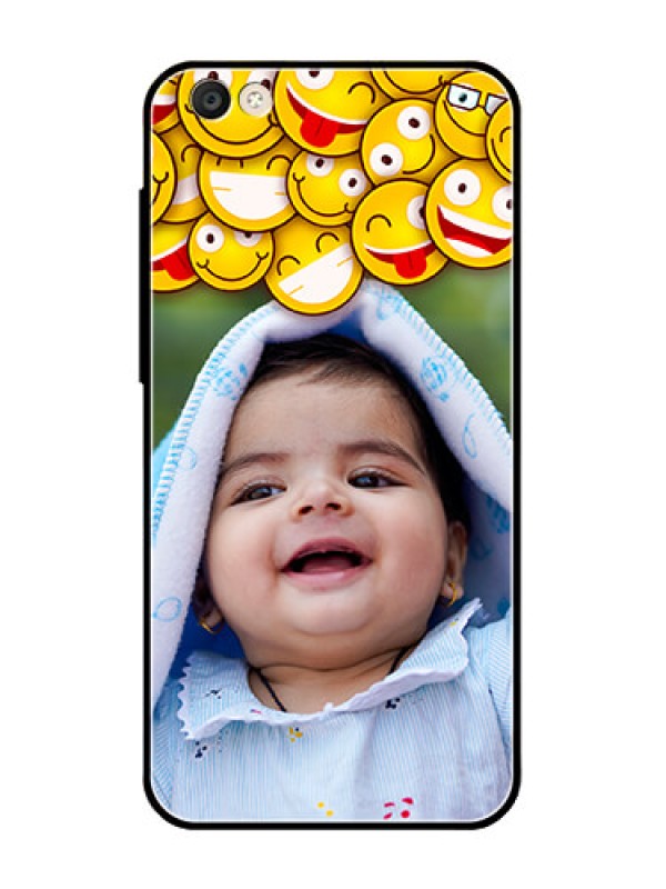 Custom Vivo Y55S Custom Glass Mobile Case  - with Smiley Emoji Design