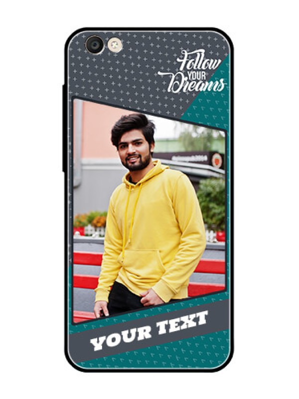 Custom Vivo Y55S Personalized Glass Phone Case  - Background Pattern Design with Quote