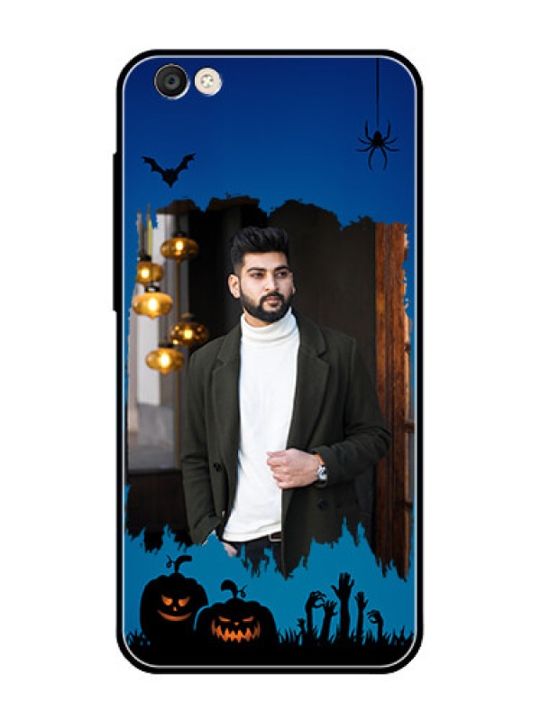 Custom Vivo Y55S Photo Printing on Glass Case  - with pro Halloween design 