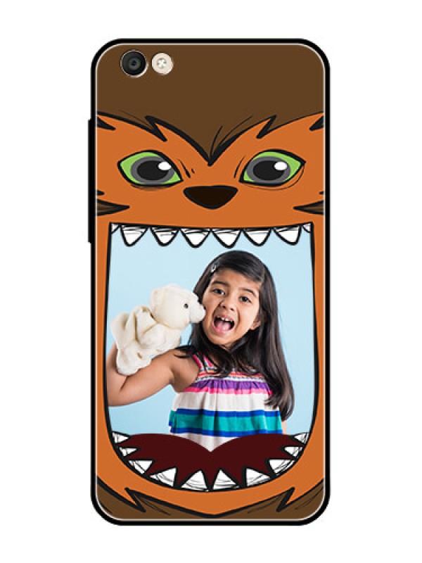 Custom Vivo Y55S Photo Printing on Glass Case  - Owl Monster Back Case Design