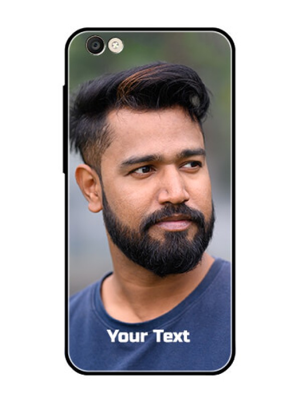 Custom Vivo Y55S Glass Mobile Cover: Photo with Text