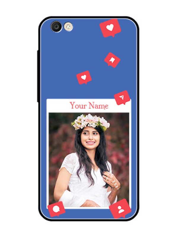 Custom Vivo Y55S Custom Glass Phone Case - Like Share And Comment Design