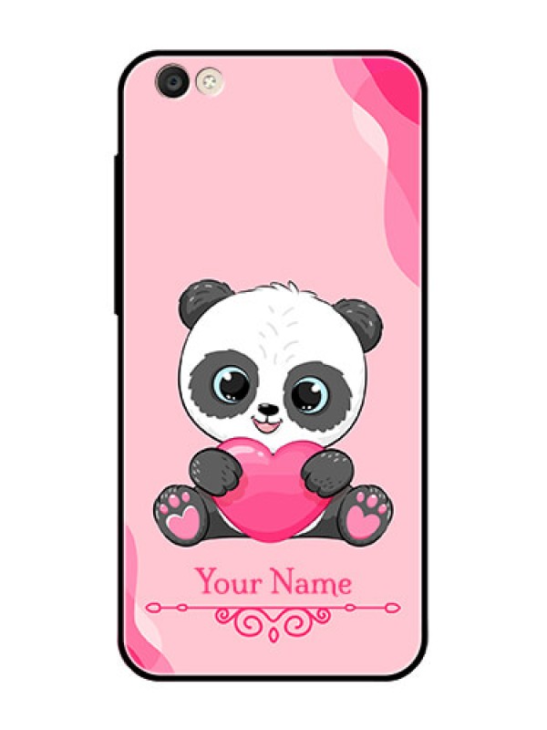Custom Vivo Y55S Custom Glass Mobile Case - Cute Panda Design
