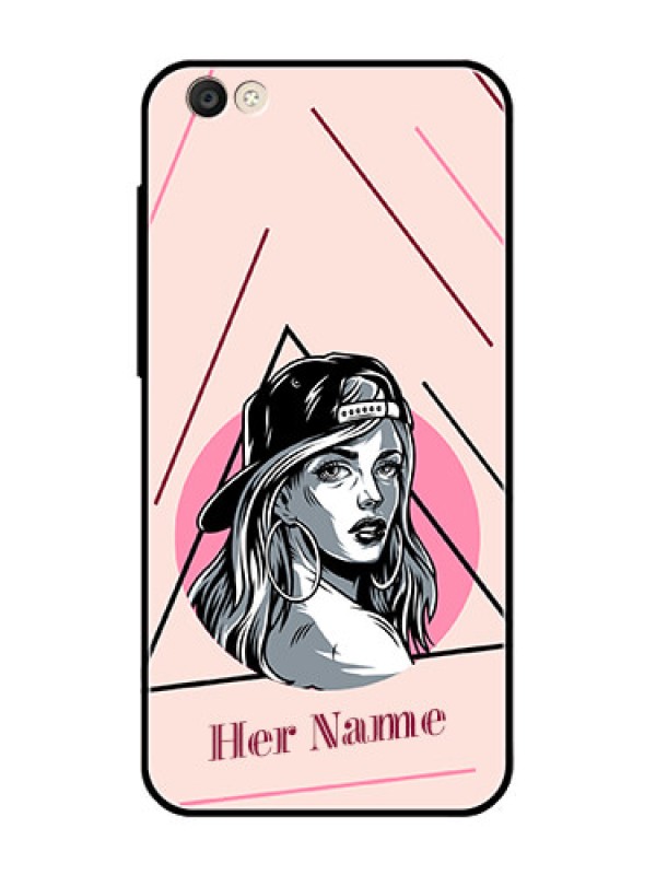 Custom Vivo Y55S Personalized Glass Phone Case - Rockstar Girl Design